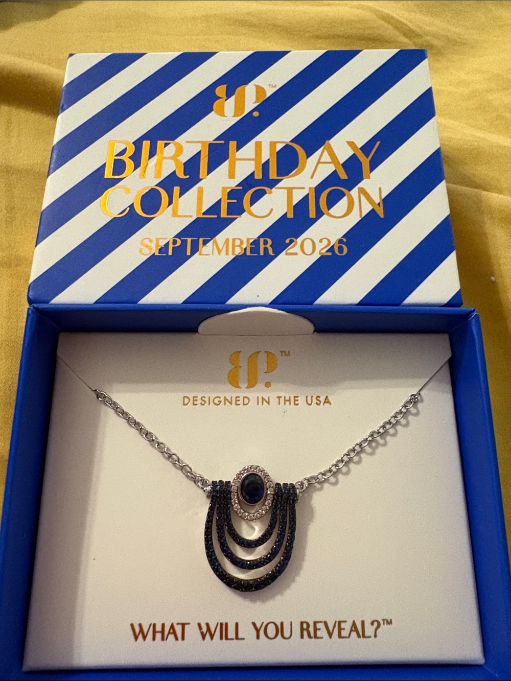 Birthday Collection September 2026 Silver Necklace with Black Stones